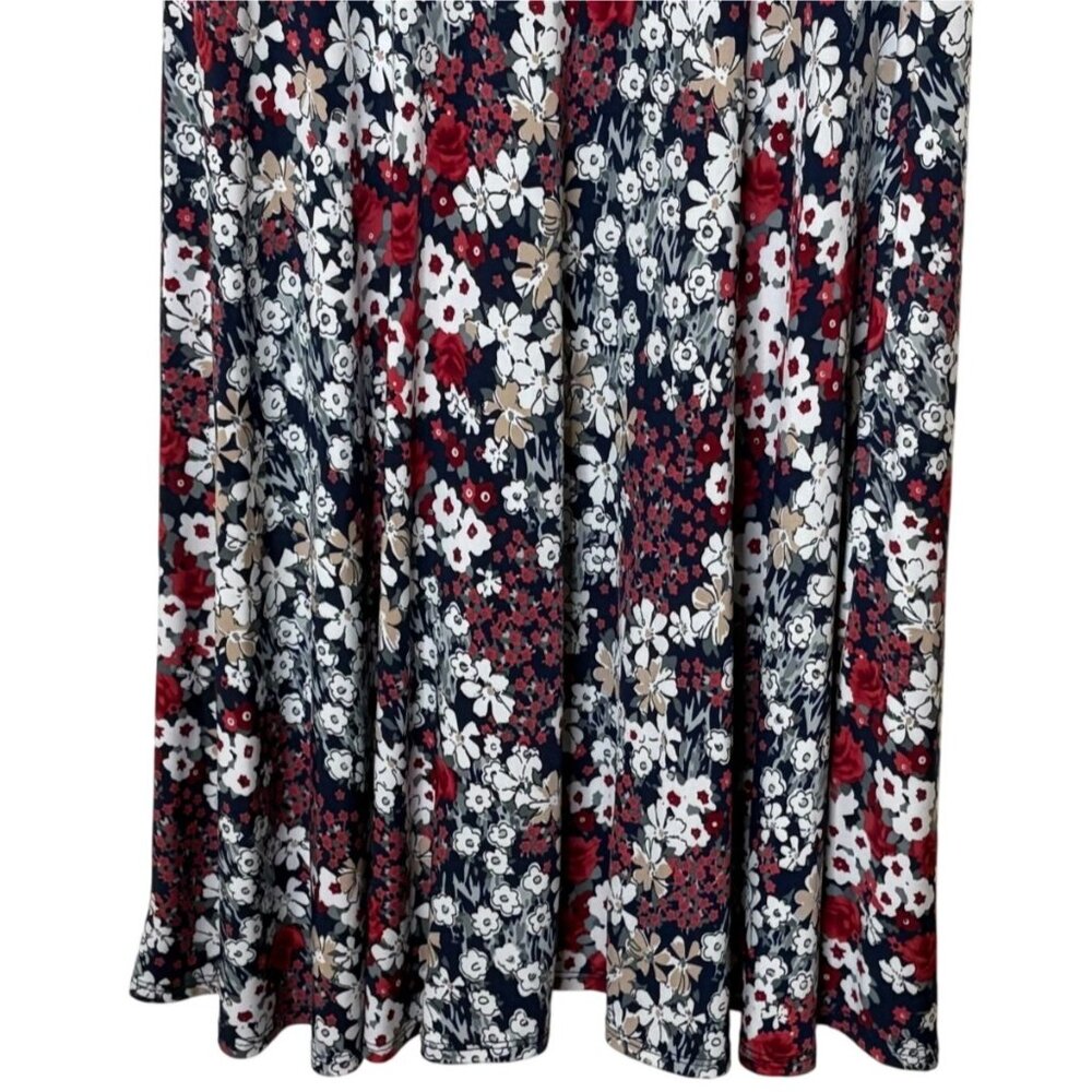 Kaileigh Amandine Floral Surplice Dress XL Short Sleeve V Neck Stretch - Picture 5 of 6
